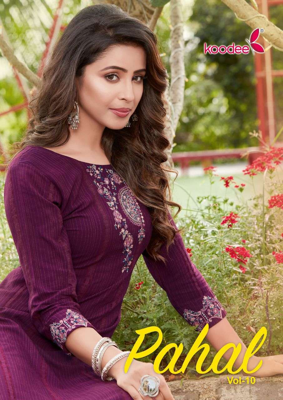 KOODE PAHAL VOL 10 VISCOSE EMBROIDERY KURTI CATALOGUE 2022