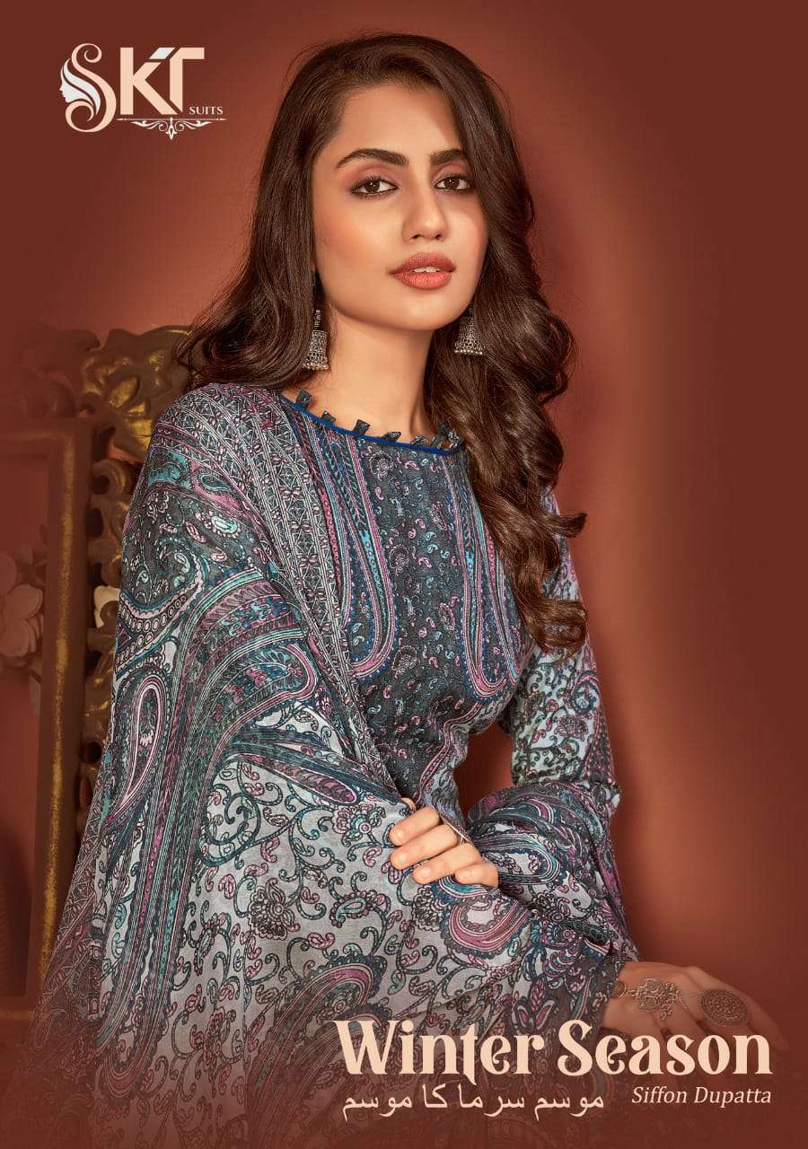 SKT SUIT WINTER SEASON PASHMINA DIGITAL PRINTED SUIT WHOLESALE RATE SURAT 