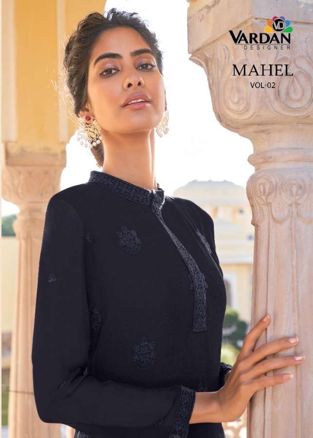 VARDAN DESIGNER MAHEL VOL 2 19024 TO 19026 SERIES FOUX GEORGETTE KURTI WITH PANT COLLECTION CATALOGUE