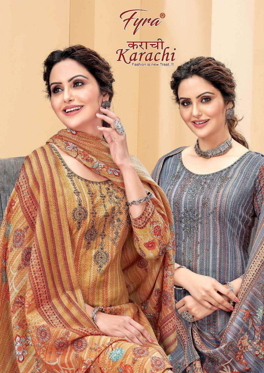 FYRA KARACHI COTTON CASUAL PRINTED SALWER SUIT AT WHOLESALE RATE 2022
