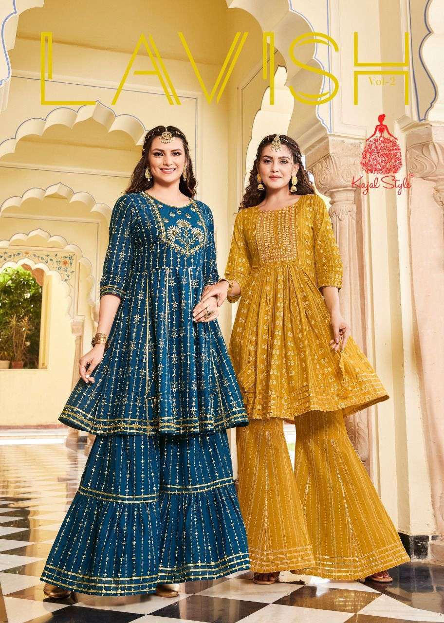 KAJAL STYLE LAVISHA VOL 2 KURTI PLAZZO AUTHORISE DEALER IN SURAT 