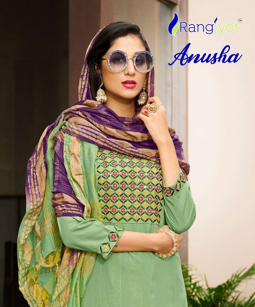 RANGJYOT ANUSHA RAYON PRINTED WITH EMBRODERY WORK DESIGNER KURTI SUPPLIER IN SURAT 