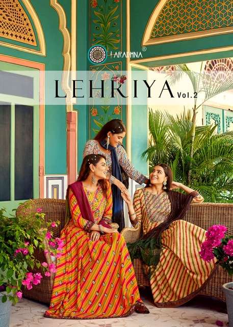 ARADHNA FASHION LEHRIYA VOL 2 RAYON EMBRODERY WORK LONG GOWN KURTI MANUFACTURER IN SURAT 