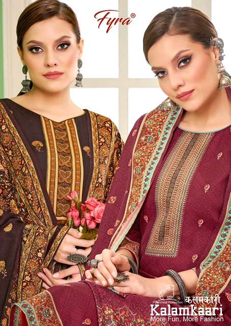 FYRA KALAMKARI SPUN PASHMINA WINTER SUIT AT WHOLESALE PRICE NEW CATALOGUE 2022