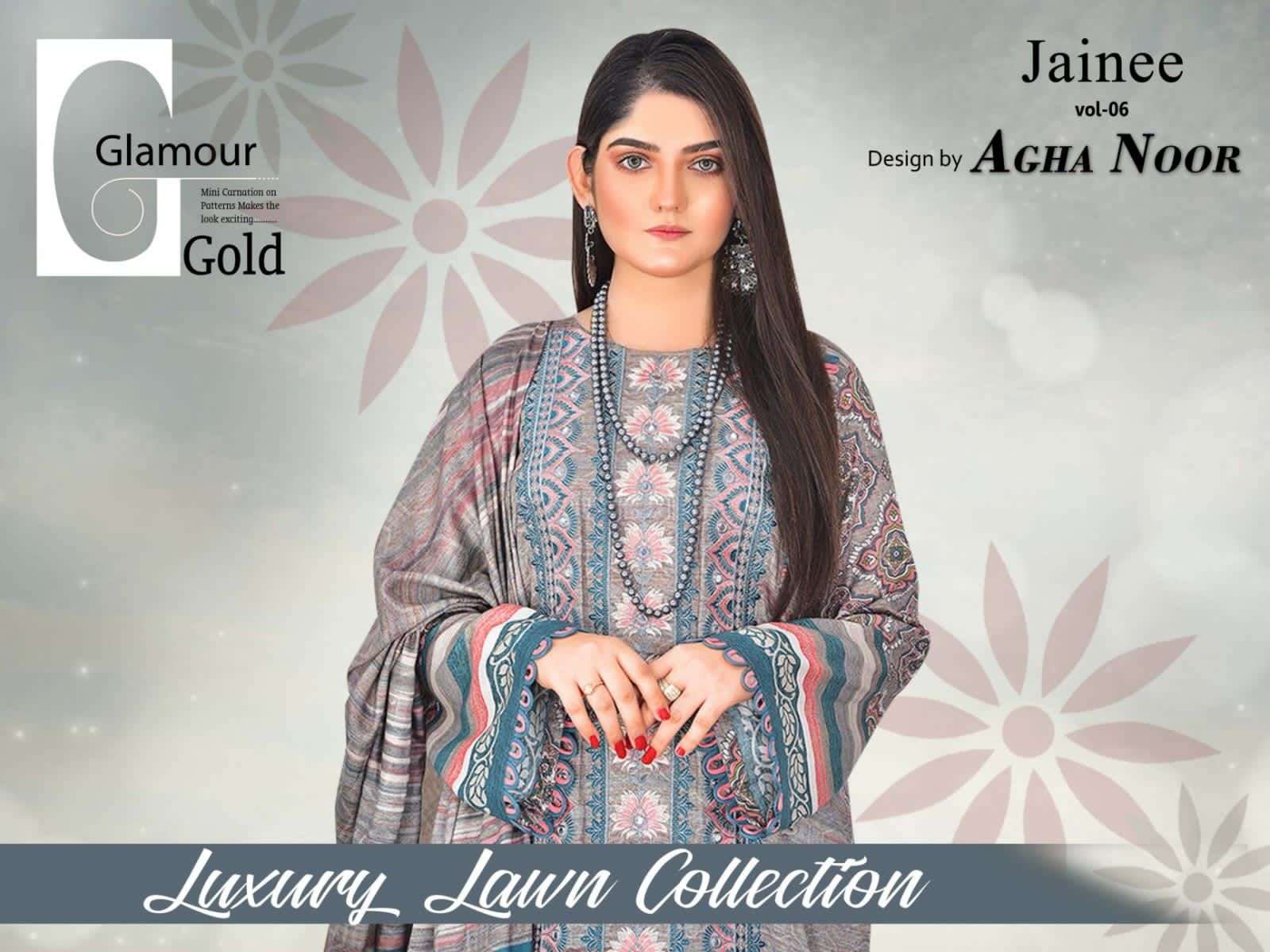 AGHA NOOR JAINEE VOL 6 LUXURY LAWN COLLECTION DRESS