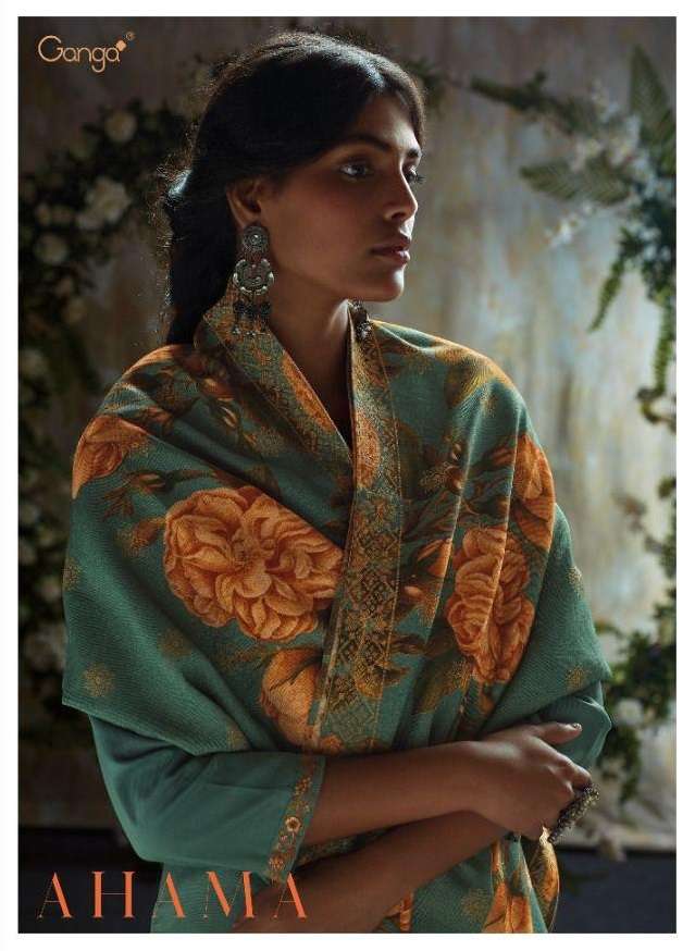 Lila By Ganga Printed Pashmina Dress Material Catalog - The Ethnic World