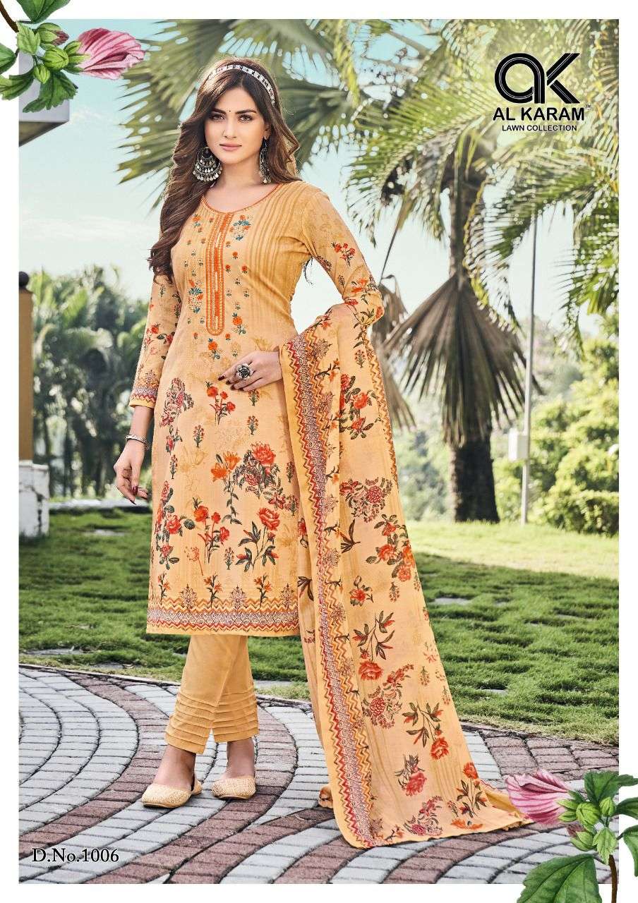 Buy MISHU Women's Spring Floral with Block Print Karachi Suit (Multicolour,  Free Size) at Amazon.in