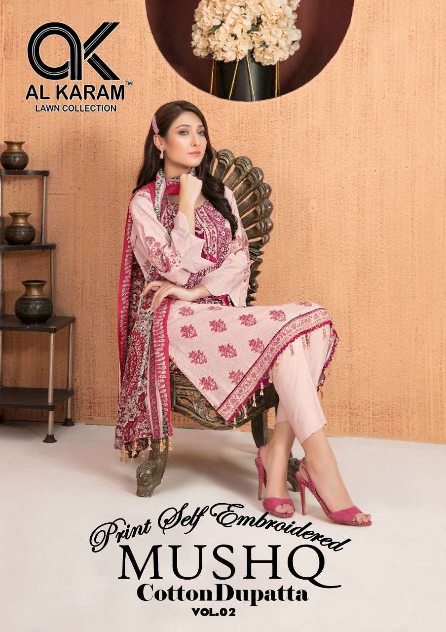 AL KARAM MUSHQ VOL 2 CAMRIC PRINTED PAKISTANI KARACHI SUIT AT BEST PRICE IN SURAT 