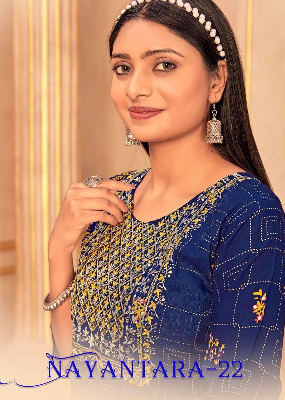 BANWERY NAYANTHARA VOL 22 RAYON FOIL PRINT GOWNS NEW CATALOGUE