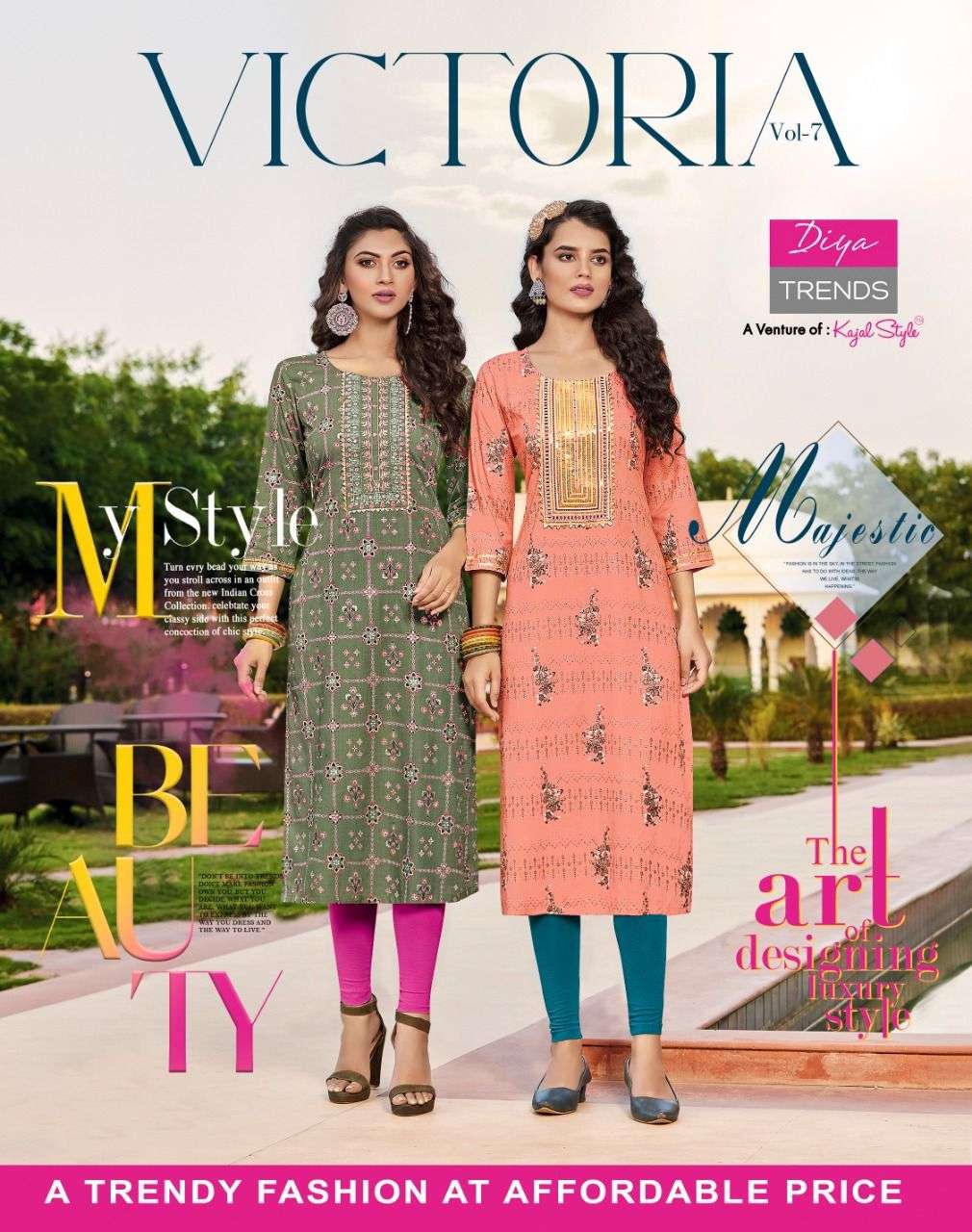 DIYA TRENDZ VICTORIA VOL 7 RAYON PRINT KURTIS LATEST CATALOGUE 2022
