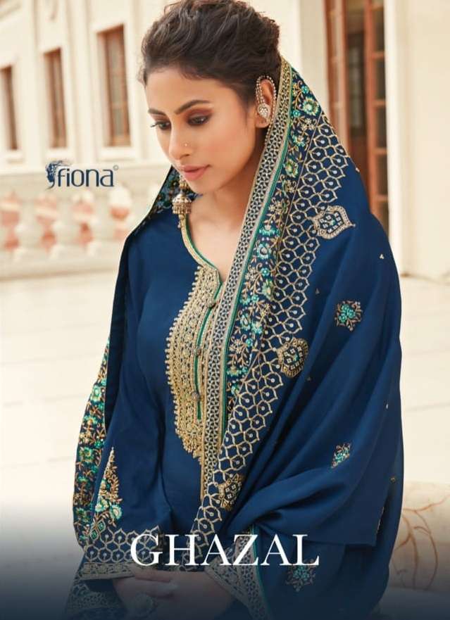 FIONA GHAZAL SILK EMBROIDEY SUITS LATEST CATALOGUE 2022 