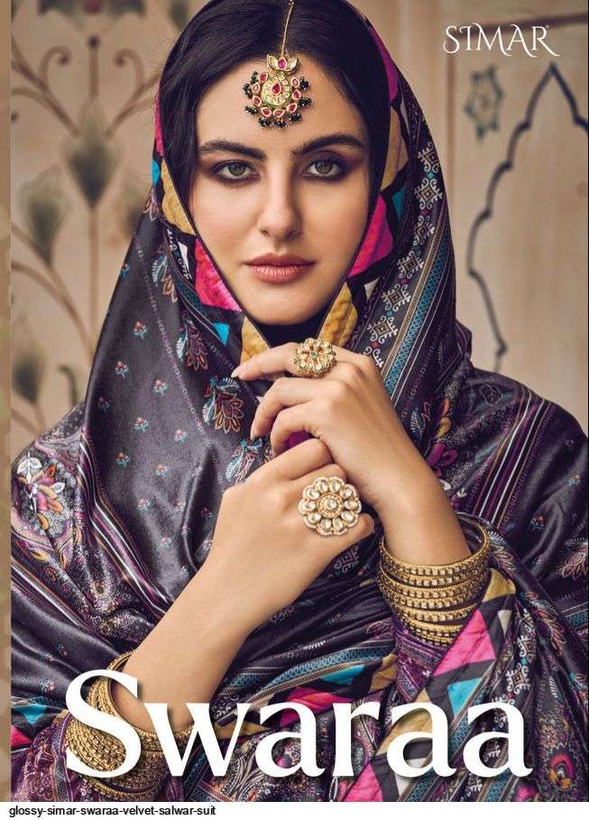 GLOSSY SIMAR SWARAA VELVET SALWAR SUIT