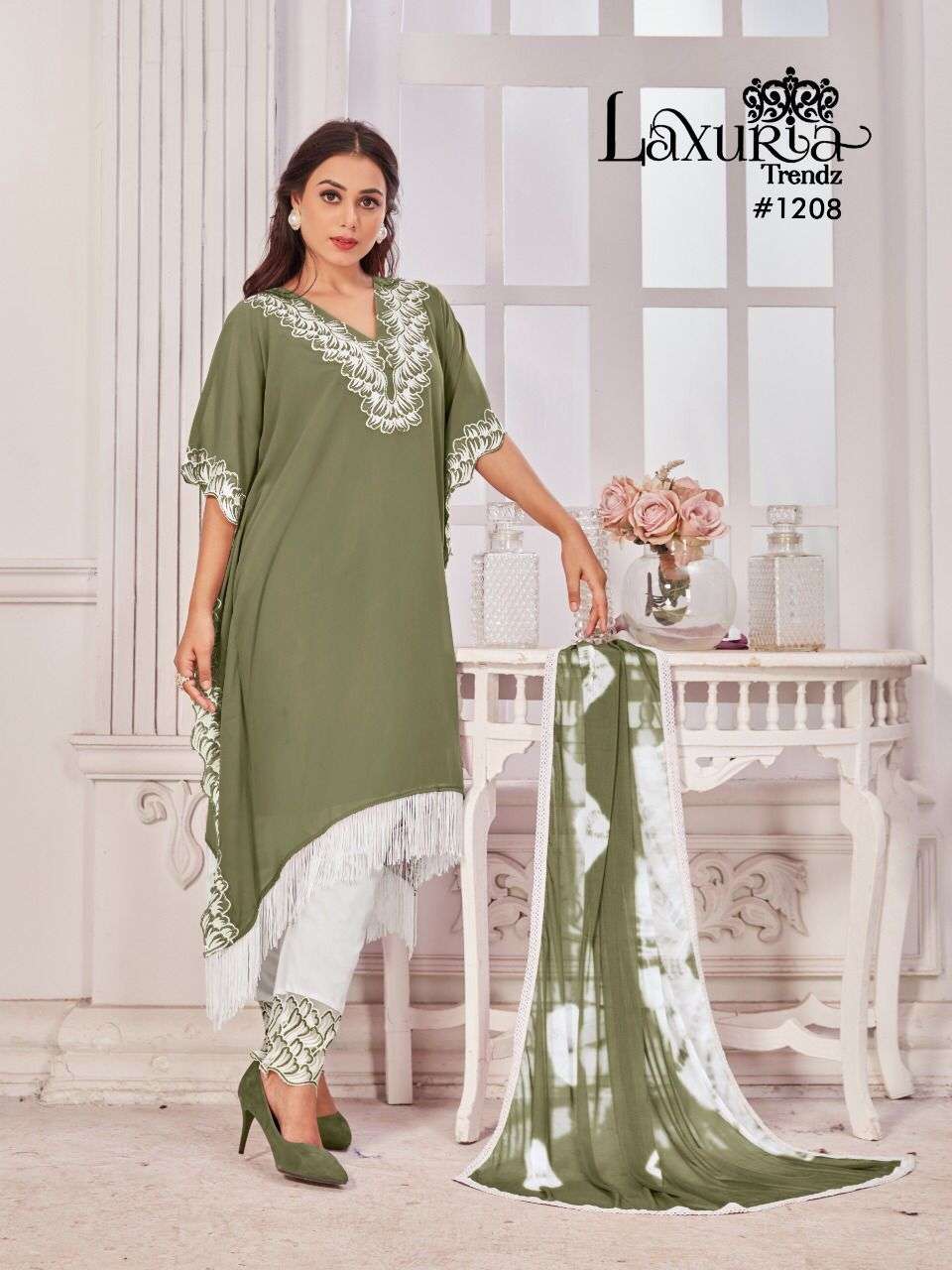 LUXURIA TRENDZ 1208 SERIES PAKISTANI KURTI PANT WITH DUPATTA NEW CATALOGUE