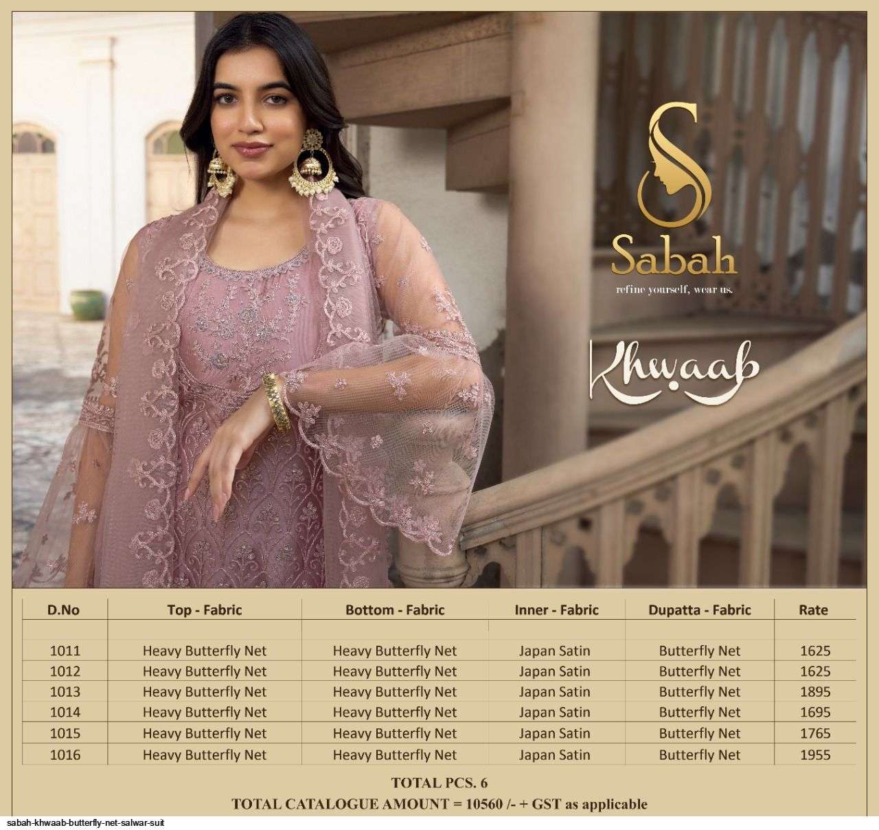 SABAH KHWAAB BUTTERFLY NET SALWAR SUIT