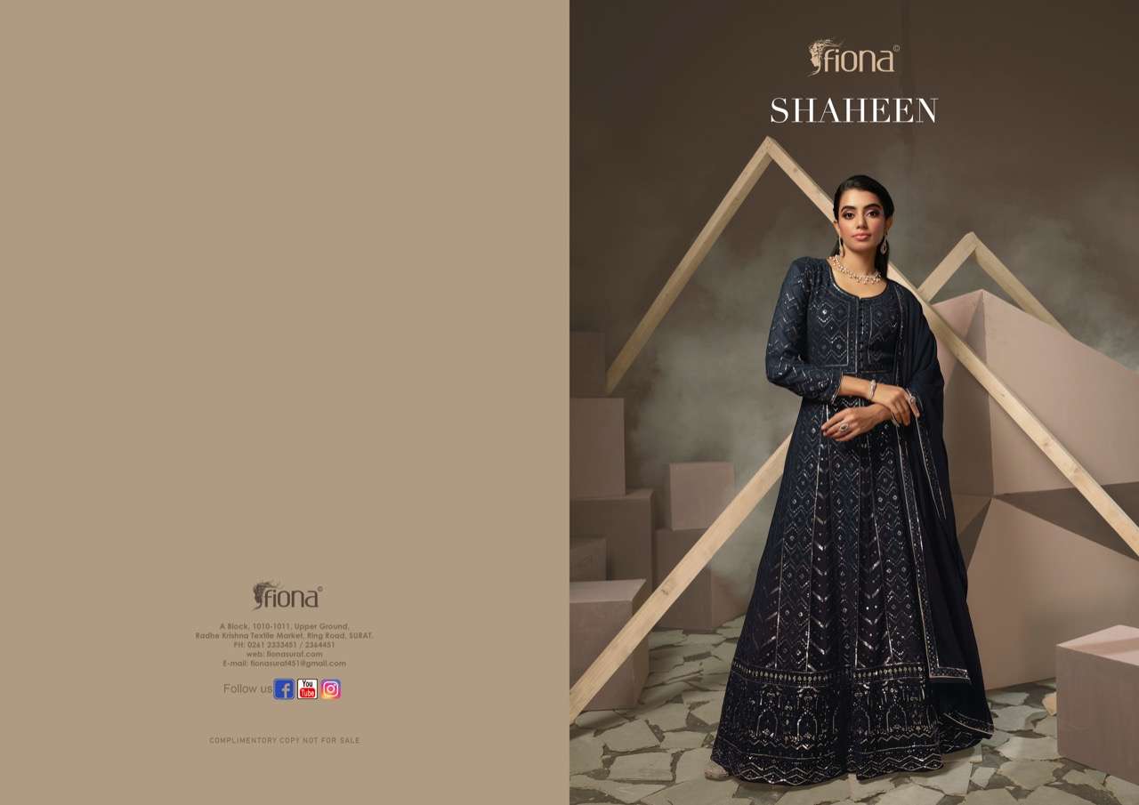 FIONA SHAHEEN GEORGETTE  DESIGNER SUITS LATEST CATALOGUE 2023