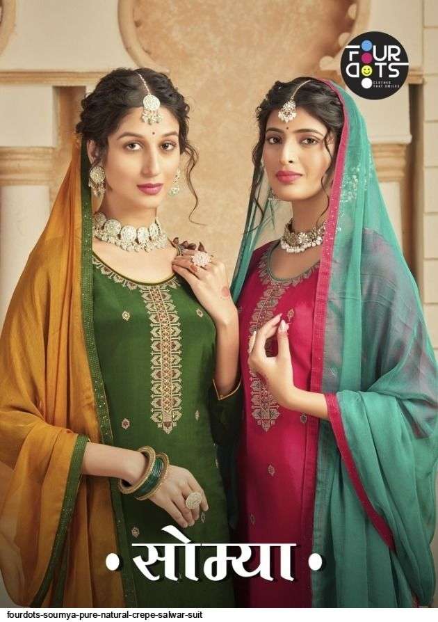 FOURDOTS SOUMYA PURE NATURAL CREPE SALWAR SUIT