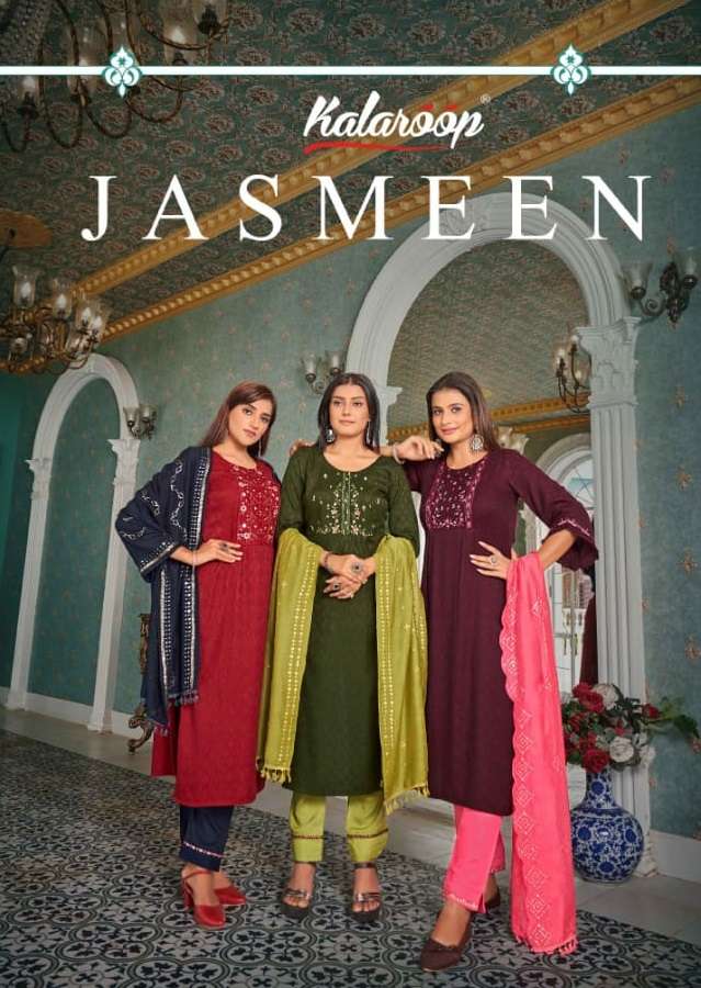KALAROOP JASMEEN TOP BOTTOM WITH DUPATTA LATEST CATALOGUE 