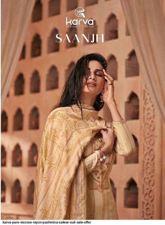 KARVA PURE VISCOSE RAYON PASHMINA SALWAR SUIT