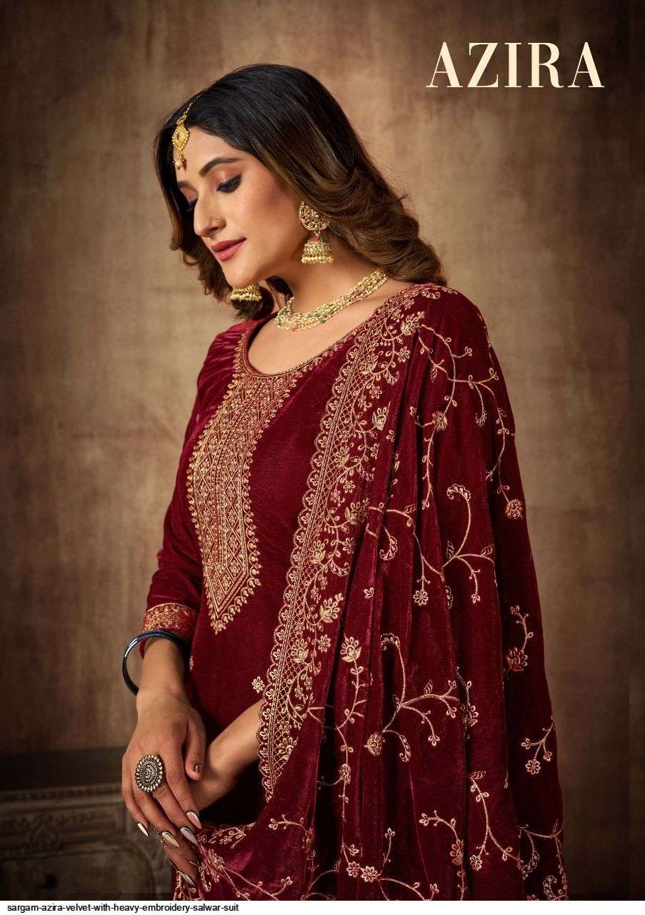 SARGAM AZIRA VELVET WITH HEAVY EMBROIDERY SALWAR SUIT