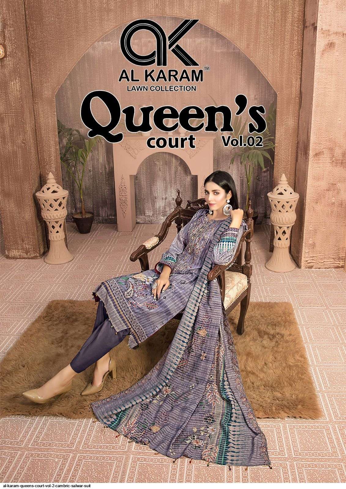 AL KARAM QUEENS COURT VOL 2 CAMBRIC SALWAR SUIT
