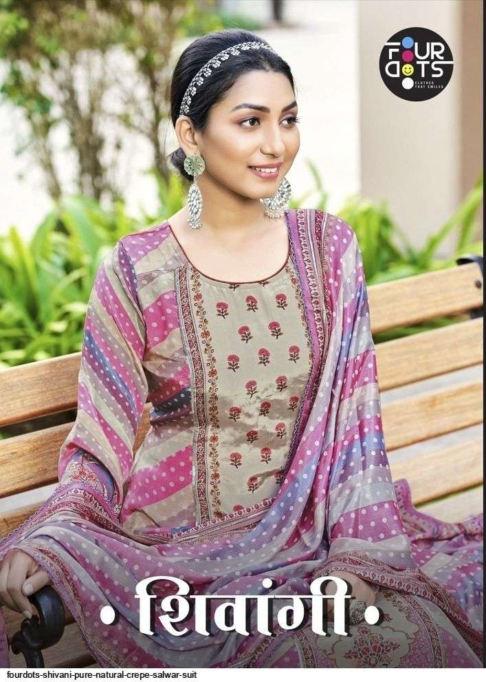 FOURDOTS SHIVANI PURE NATURAL CREPE SALWAR SUIT