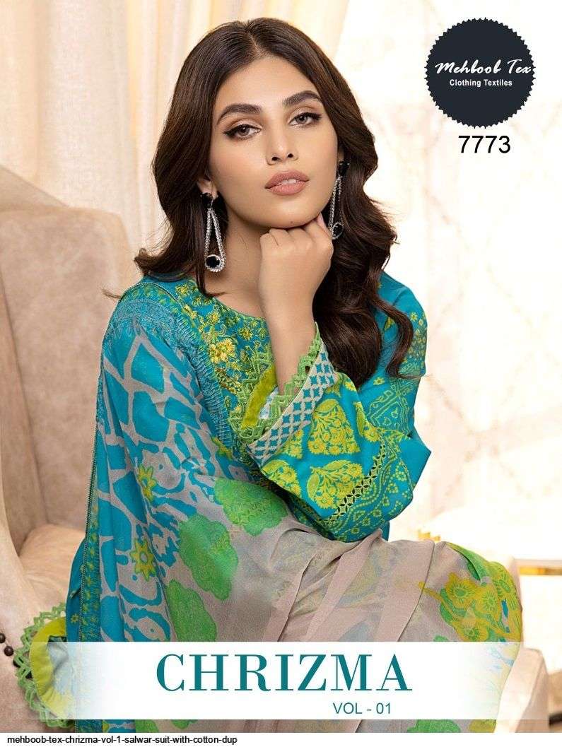 MEHBOOB TEX CHRIZMA VOL 1 SALWAR SUIT WITH COTTON DUPATTA