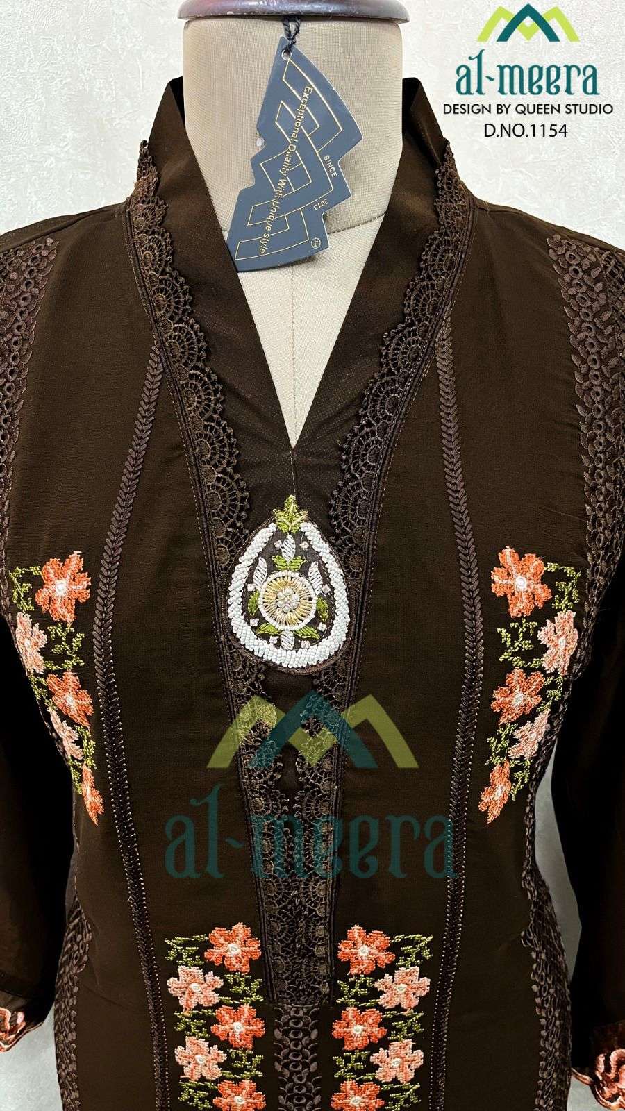 AL MEERA D.NO-1154  LUXURY PRET COLLECTION PAKISTANI STYLE KURTI MANUFACTURER IN SURAT 