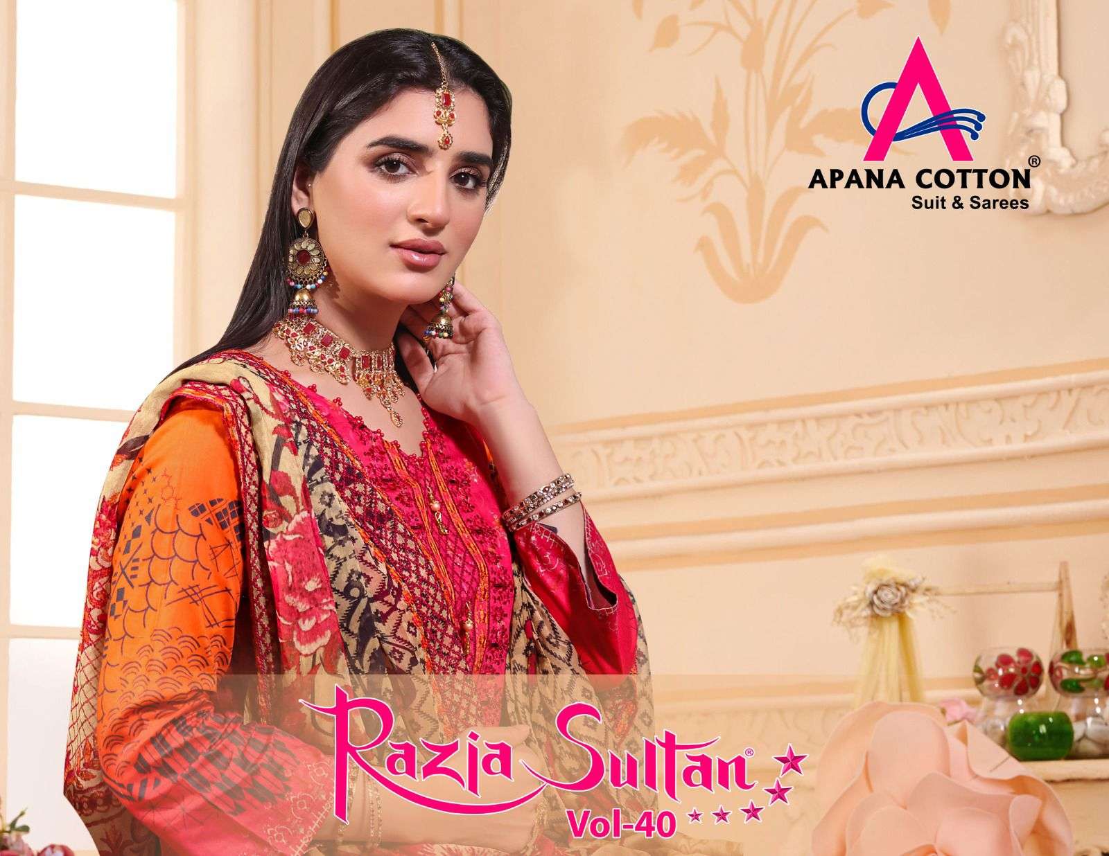APANA COTTON RAZIA SULTAN VOL 40 COTTON PRINTED KARACHI SUITS