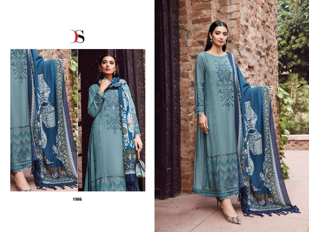 Deepsy Suits D-2077-A Green Semi Stitched Heavy Organza Embroidery  Pakistani Suit