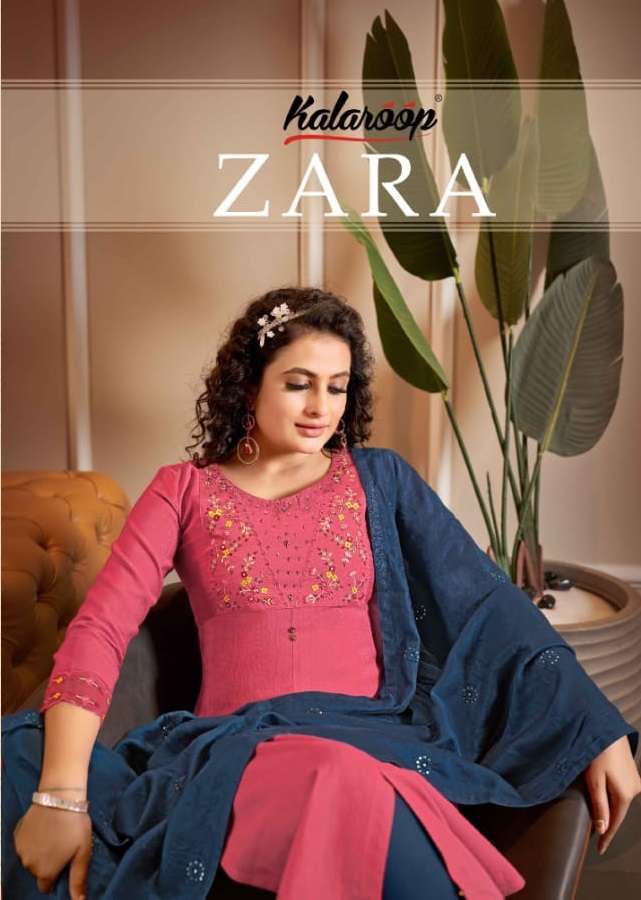 KALAROOP ZARA 13698 TO13701 SERIES  RAYON COTTON EMBROIDERY SALWER SUIT AT WHOLESALE PRICE 