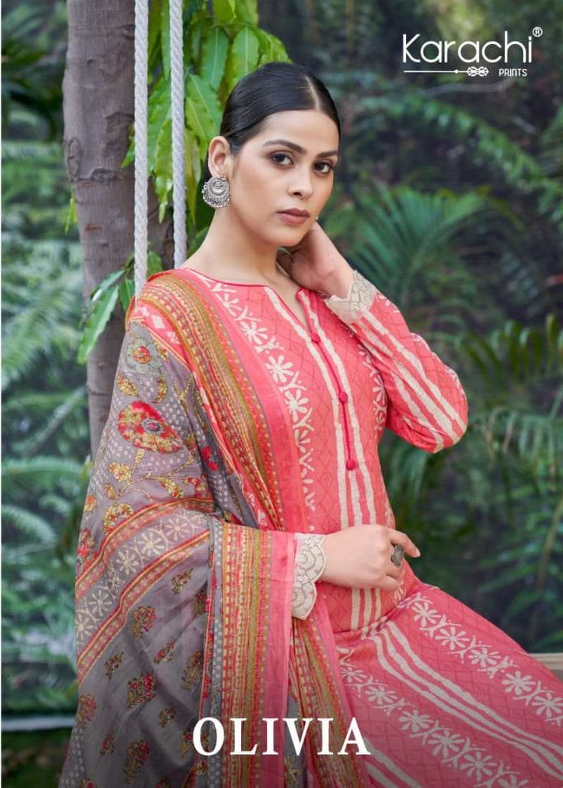 KARACHI SUITS OLIVIA CAMBRIC LAWN COTTON DIGITAL PRINT SUITS