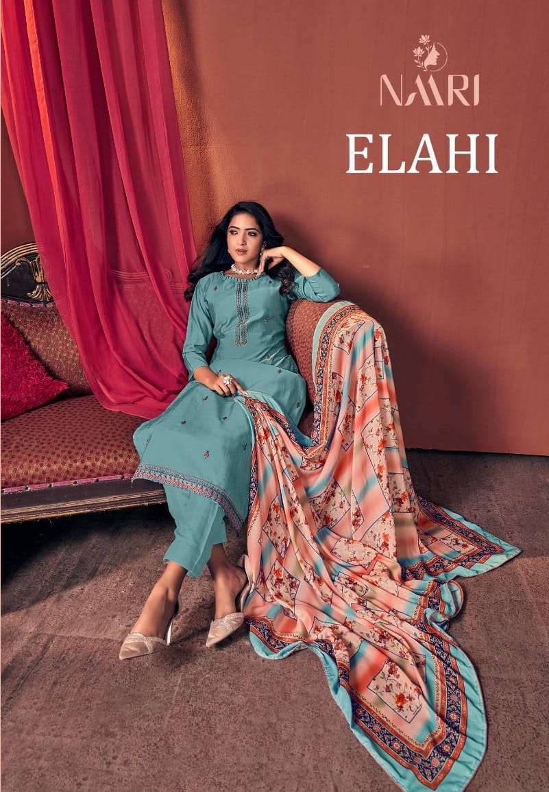 NAARI ELAHI SILK EMBROIDERY SALWAR SUITS WHOLESALE