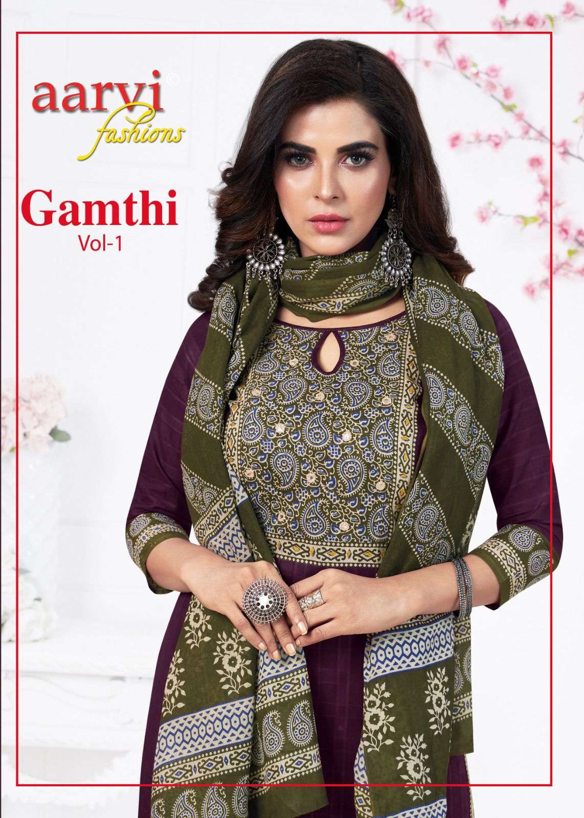 AARVI FASHION GAMTHI VOL 1 DOBBY COTTON PRINT SALWAR SUITS 