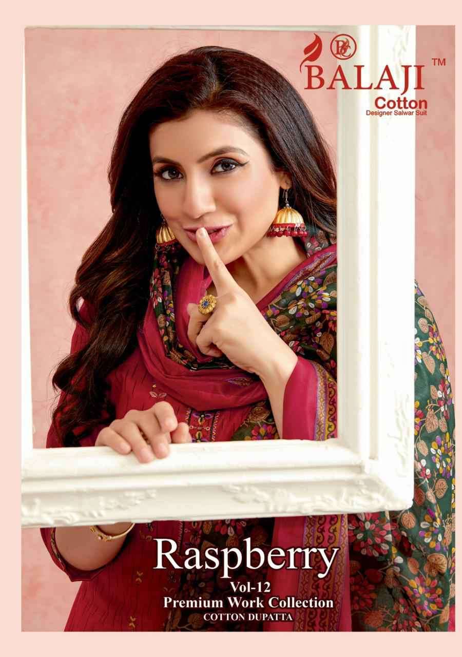 BALAJI COTTON PRESENT RASBERRY VOL 12 COTTON DRESS MATERIAL UNSTITCHED DRESS MATERIAL 
