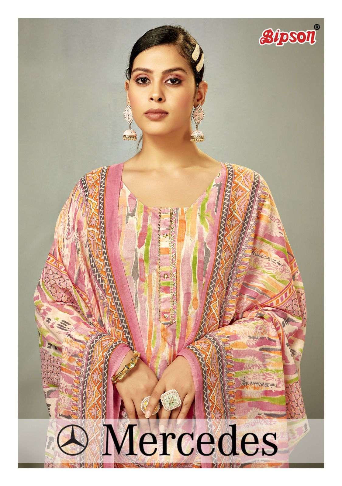 BIPSON MERCEDES - 2125 PURE COTTON KHADI PRINT WITH WORK SALWAR KAMMEZ SUPPLIER