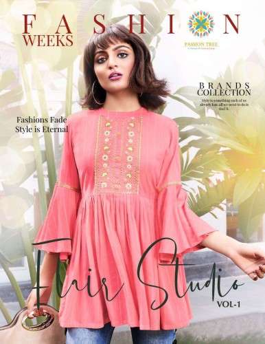 FLAIR STUDIO VOL 1 FANCY RAYON SHORT TOPS COLLECTION ONLINE SUPPLIER IN SURAT 