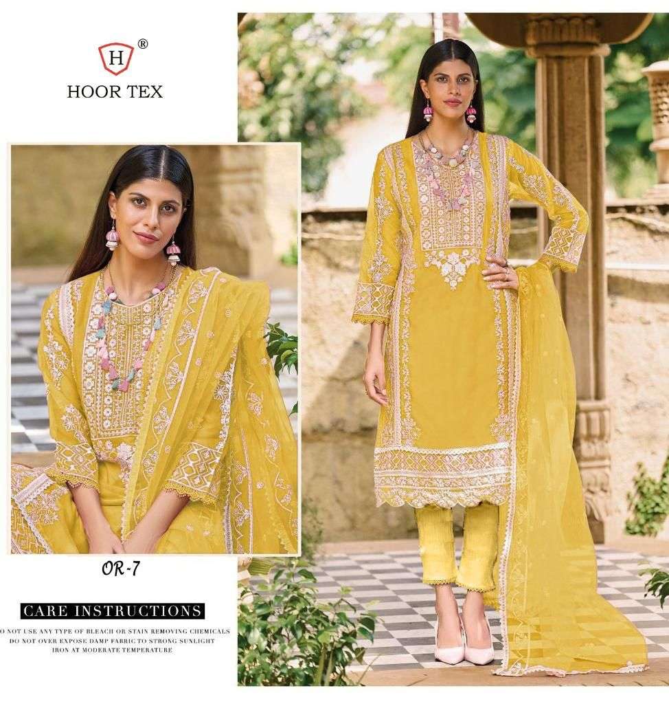 HOOR TEX OR 7 ORGANZA EMBROIDERY PAKISTANI SUITS CATALOGUE