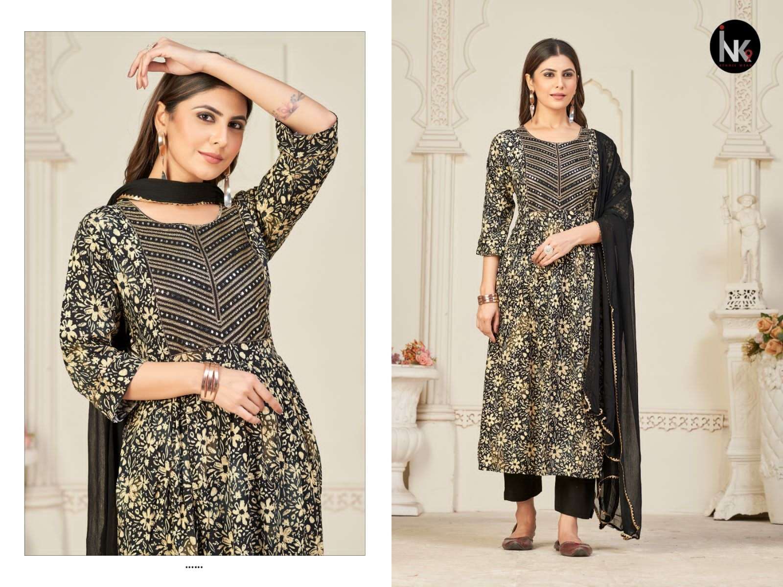 INK 9 PRESENT RAINBOW VOL1 READYMADE 3 PIECE KURTI COLLECTION 