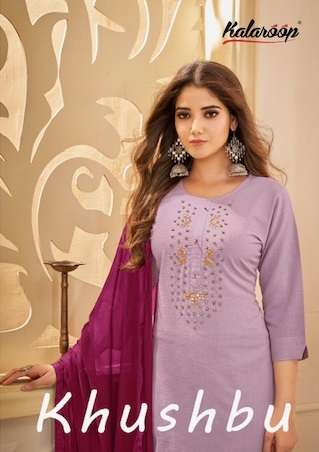 KALAROOP KHUSHBU 13774 TO 13777 SERIES RAYON SILK HANDWORK KURTI COLLECTION SURAT 