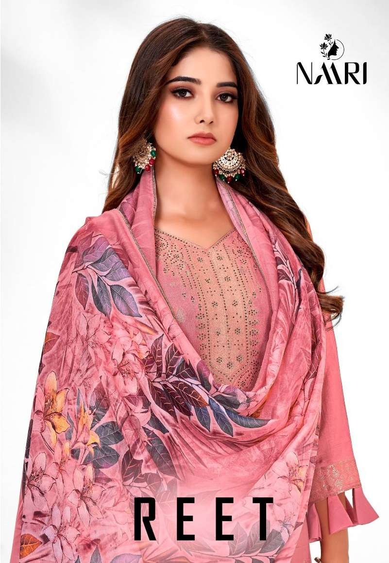 NAARI REET 7701 TO 7704 SERIES MUSLIN JACQUARD SUIT LATEST COLLECTION 2023