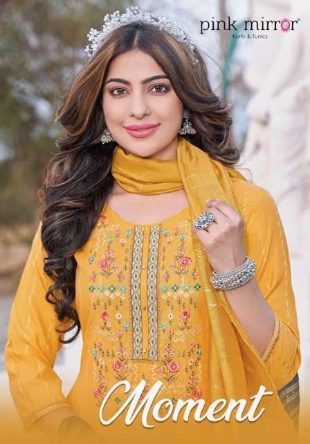 PINK MIRROR MOMENT 4001 TO 4006 SERIES KURTI PANT WITH DUPATTA COLLECTION SUIT SUPPLIER 2023