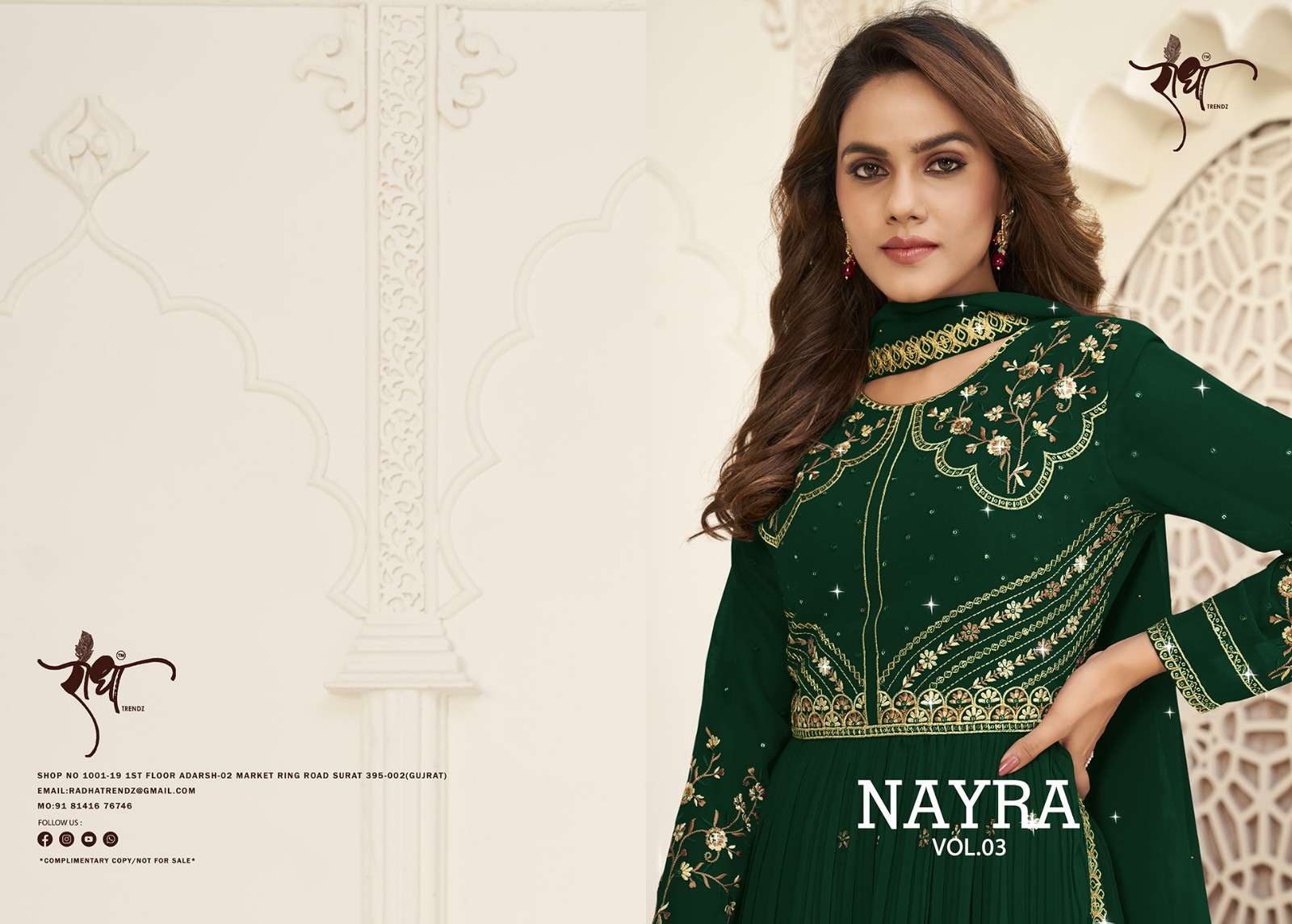RADHA TRENDZ NAYRA VOL 3 NEW NYRA CUT GEORGETTE KURTI COLLECTION 