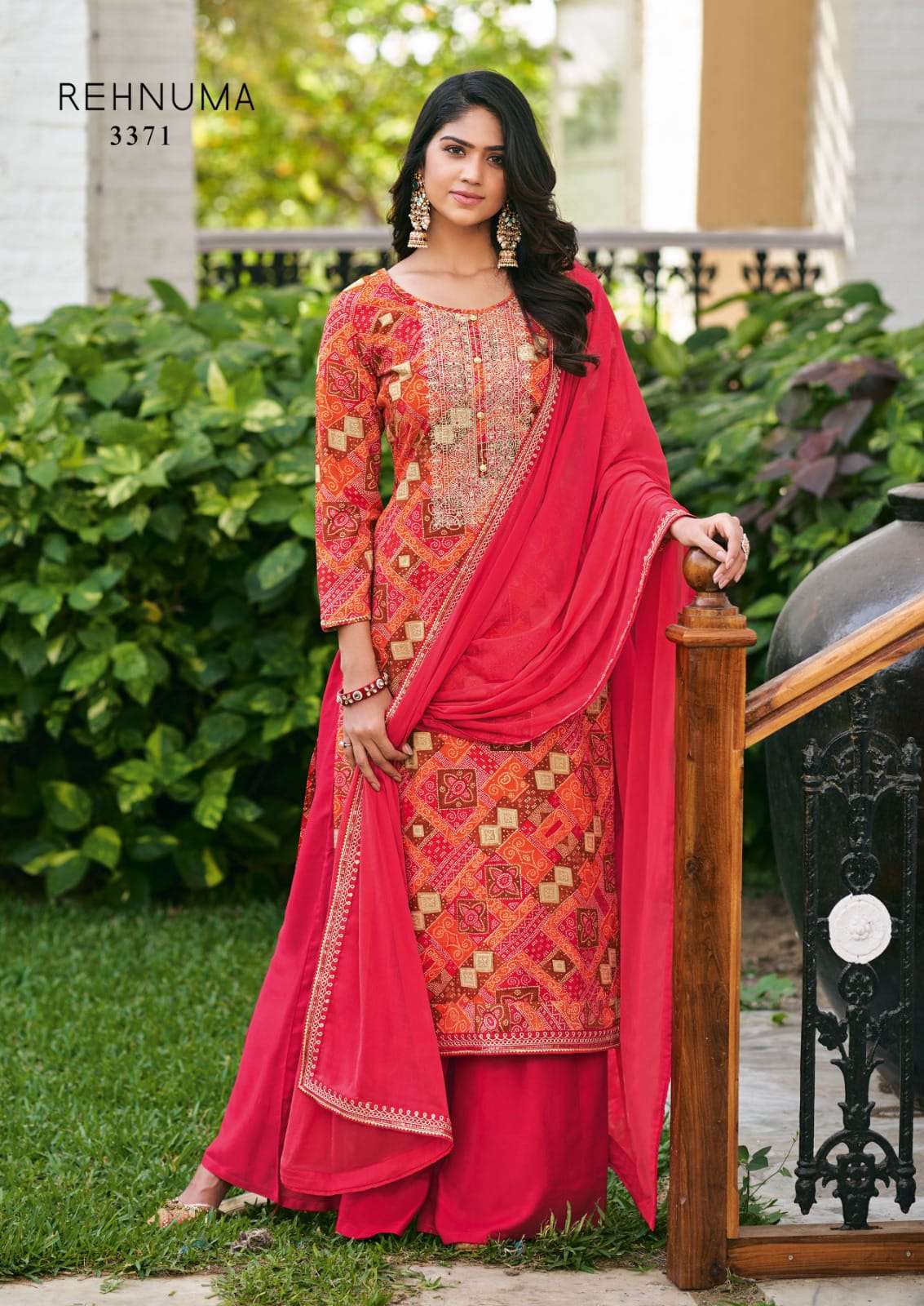 RANG REHNUMA FANCY RAYON PRINTED SALWAR SUITS 