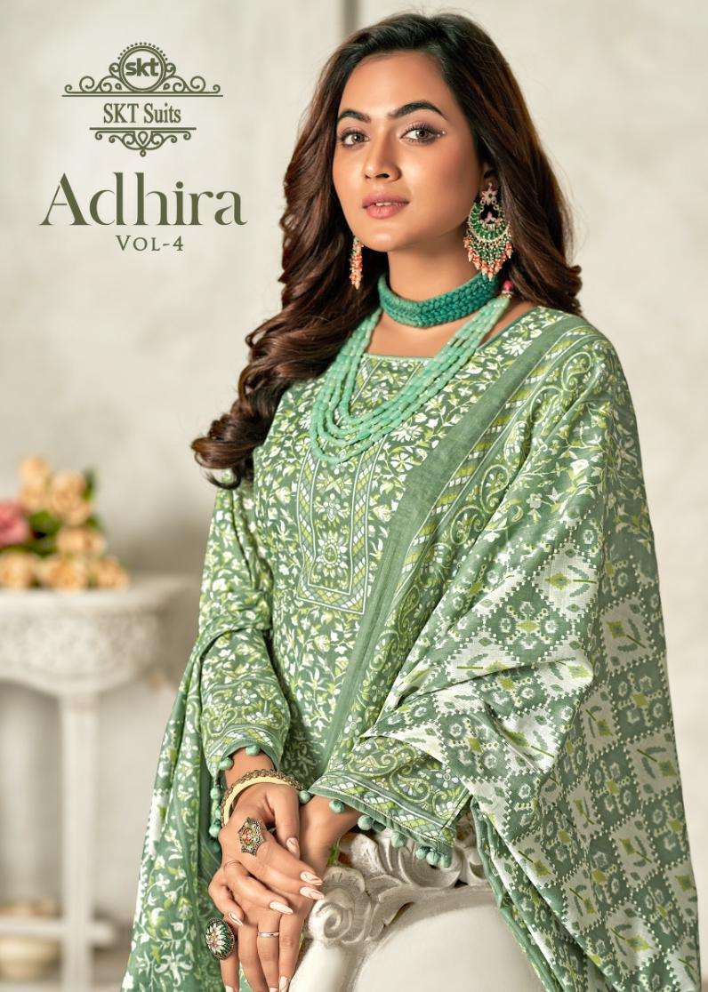 SKT SUITS ADHIRA VOL 4 COTTON DIGITAL PRINT SUITS 