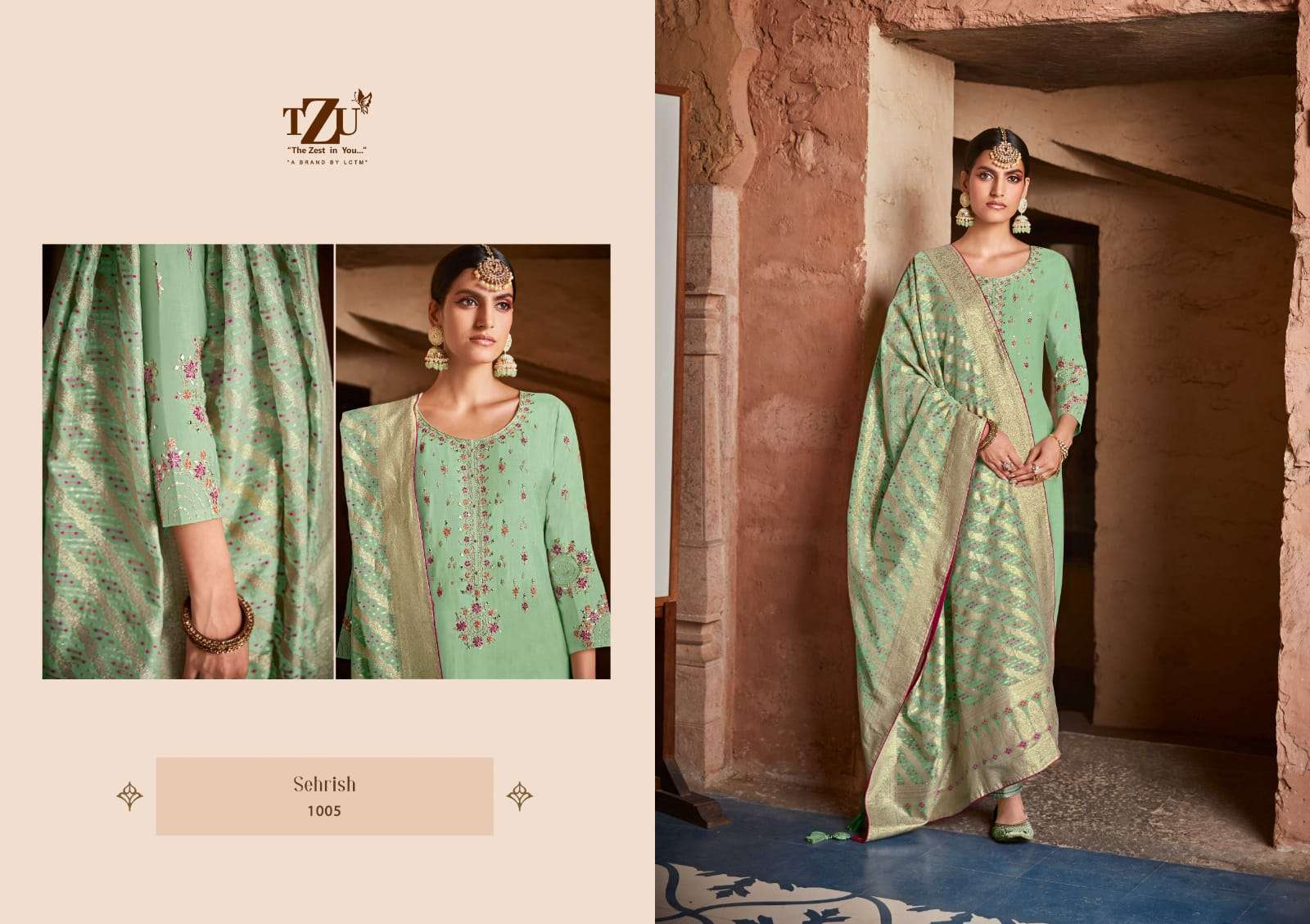 TZU SEHRISH ROMAN SILK SALWAR SUITS NEW COLLECTION 2023