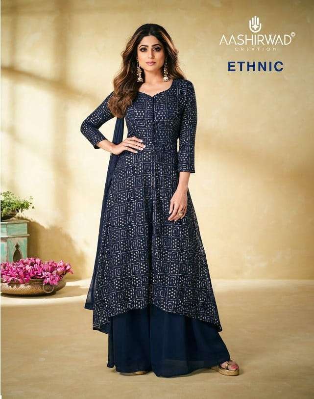 Aashirwad Creation Idika 9538-9542 Plazzo Style Readymade Dresses for eid  at Rs.13434/Catalogue in surat offer by Fashion Bazar India
