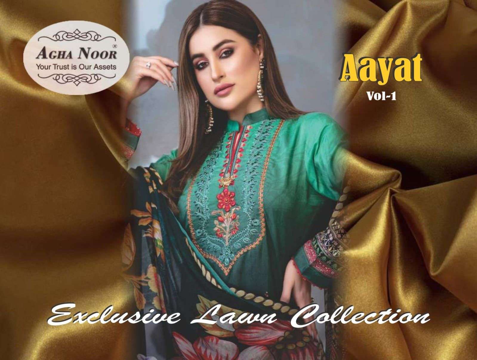 AGHA NOOR AAYAT VOL 1 EXCLUSIVE LAWN COLLECTION