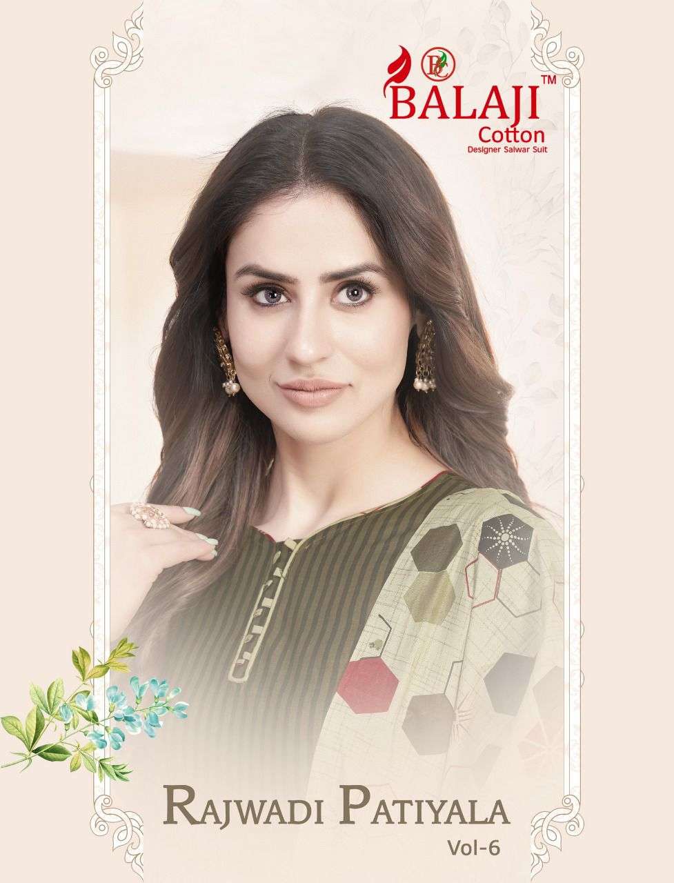 BALAJI COTTON RAJWADI PATIYALA VOL 6 PURE COTTON PRINTED DRESS MATEIRAL SUPPLIER IN SURAT 