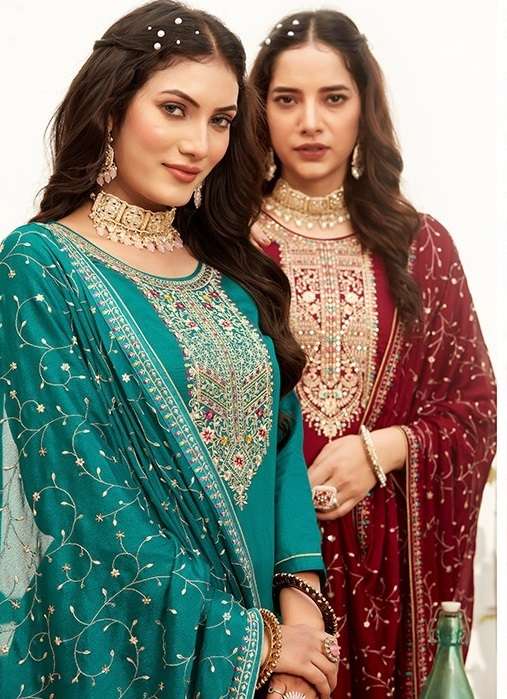 KALARANG KEERAT JAM SILK DESIGNER WORK SALWAR KAMEEZ LATEST 