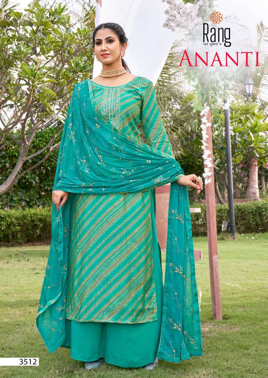 RANG ANANTI MUSLIN PRINTED EMBROIDERY SUITS NEW CATALOGUE